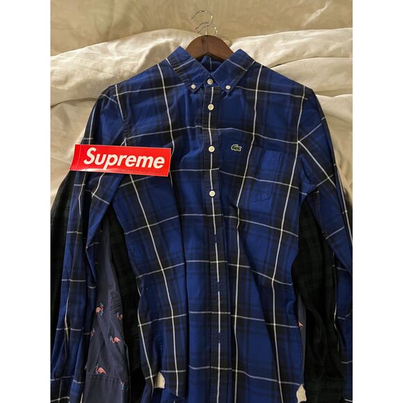 Lacoste Blue Check Dress Shirt - Picture 3 of 3